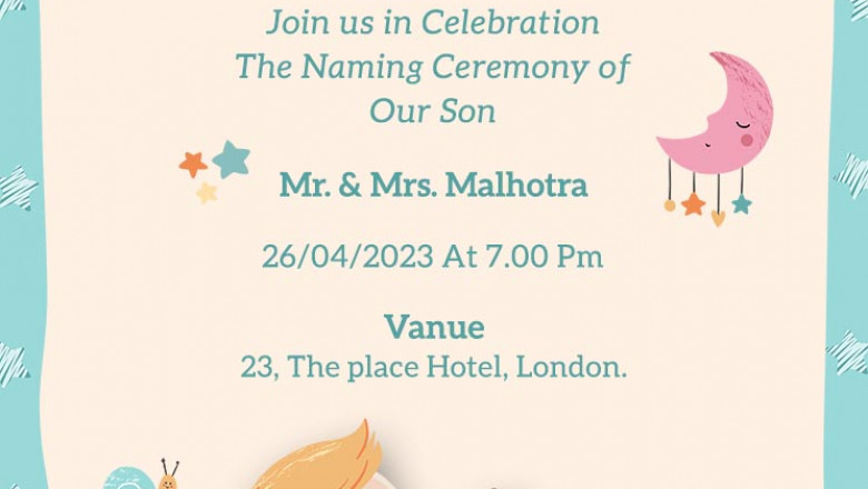New Design of Naming Ceremony Invitation Card for Free